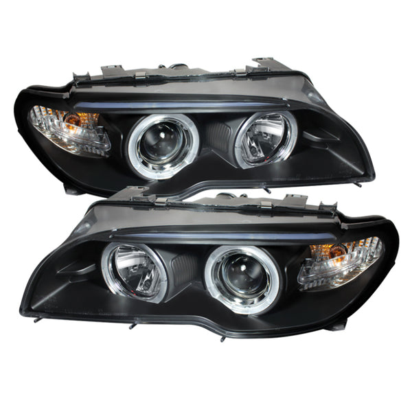 Spyder BMW E46 3-Series 04-06 2 DR Projector Halogen Model- LED Halo Blk PRO-YD-BMWE4604-2DR-HL-BK - Bull Strap