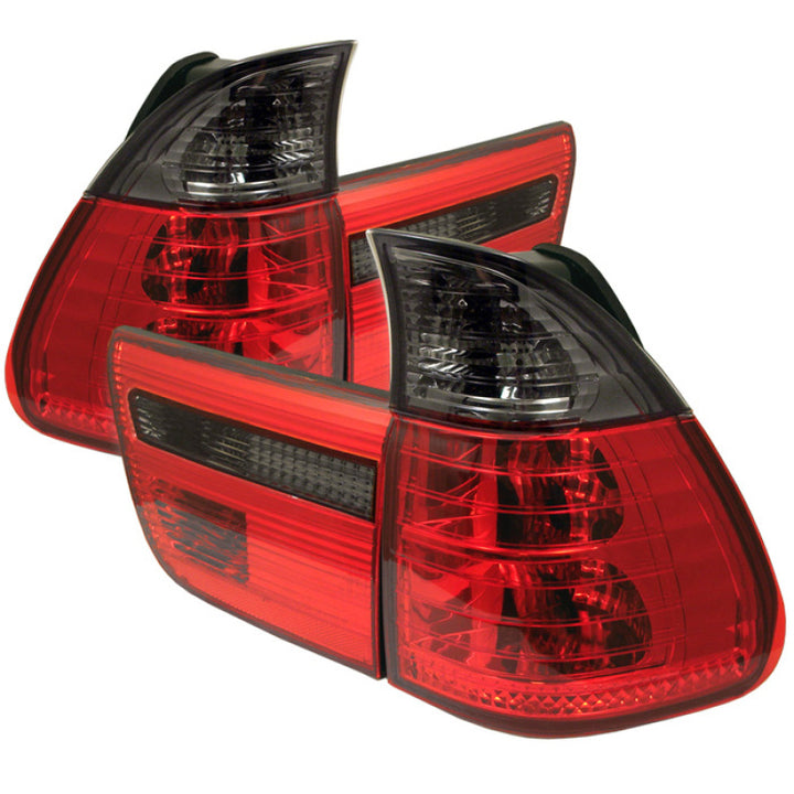 Spyder BMW E53 X5 00-06 4PCS Euro Style Tail Lights- Red Smoke ALT-YD-BE5300-RS - Bull Strap