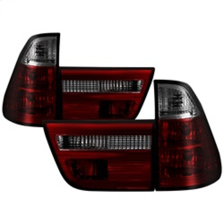 Spyder BMW E53 X5 00-06 4PCS Euro Style Tail Lights- Red Smoke ALT-YD-BE5300-RS - Bull Strap