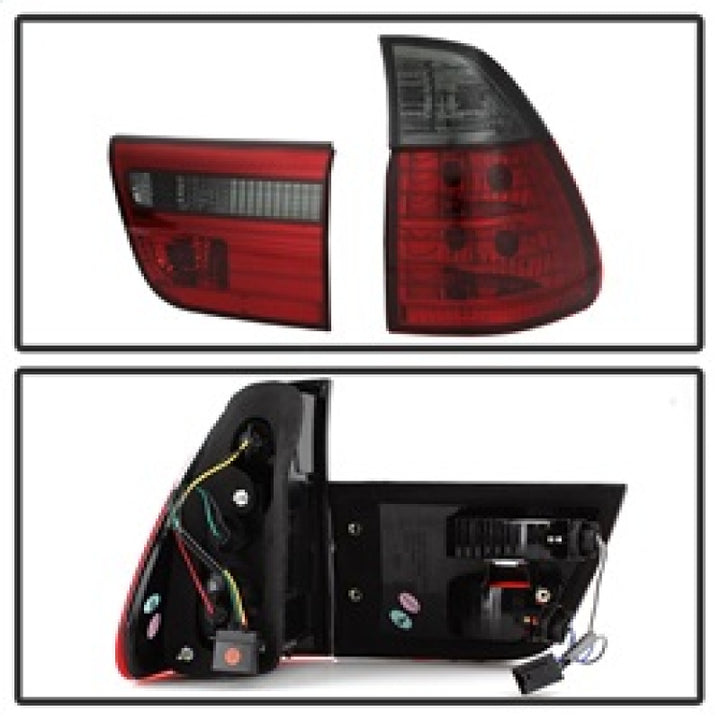 Spyder BMW E53 X5 00-06 4PCS Euro Style Tail Lights- Red Smoke ALT-YD-BE5300-RS - Bull Strap