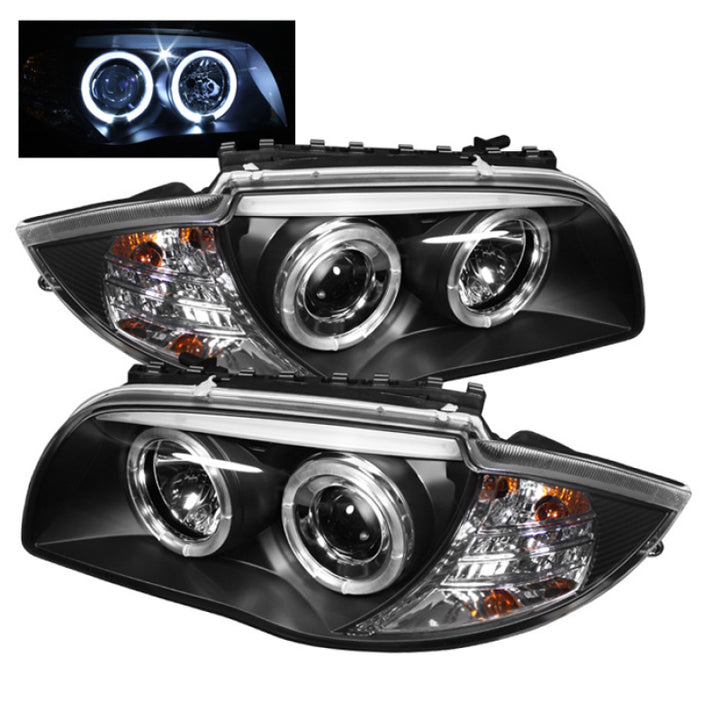 Spyder BMW E87 1-Series 08-11 Projector Headlights LED Halo Black High H1 Low H7 PRO-YD-BMWE87-HL-BK - Bull Strap