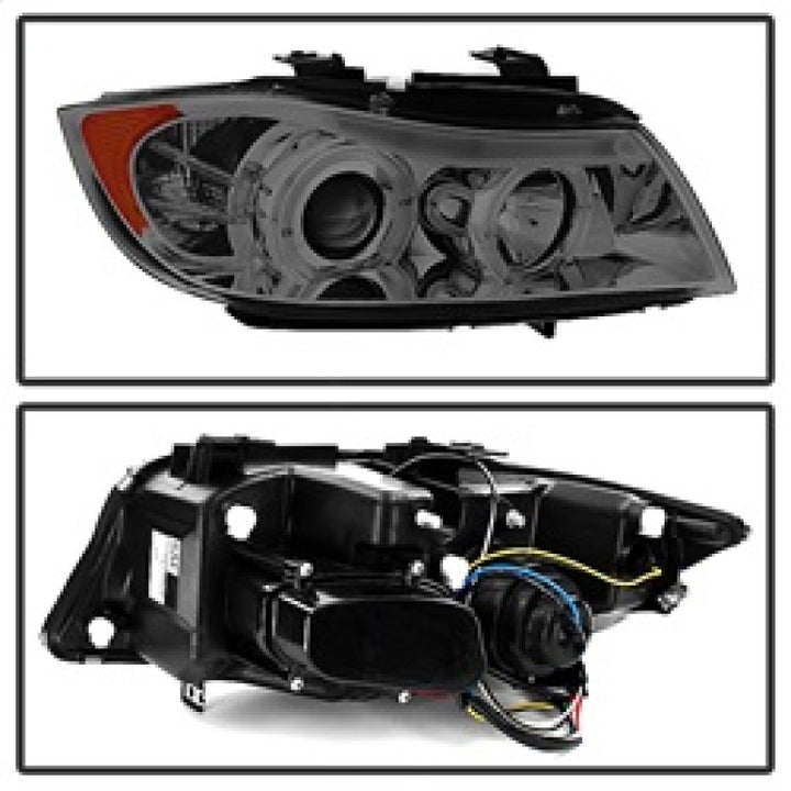 Spyder BMW E90 3-Series 06-08 (4 dr) Proj LED Halo Amber Reflctr Rplc Bulb Smke PRO-YD-BMWE9005-AM-S - Bull Strap