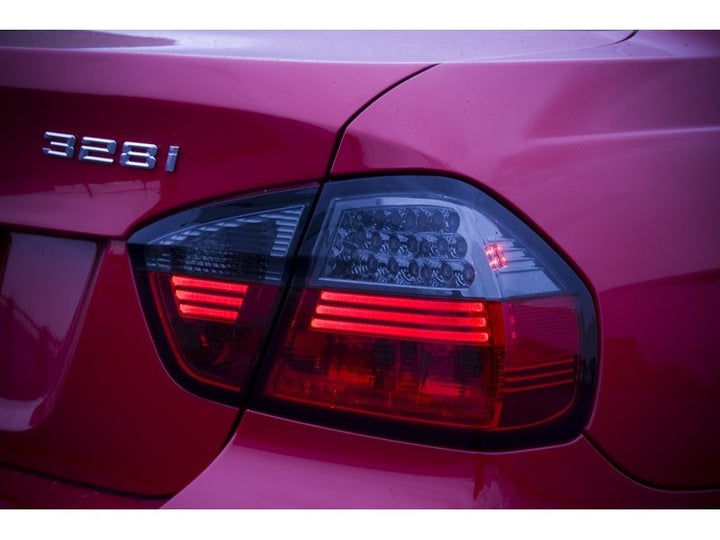 Spyder BMW E90 3-Series 06-08 4Dr LED Tail Lights Red Smoke ALT-YD-BE9006-LED-RS - Bull Strap