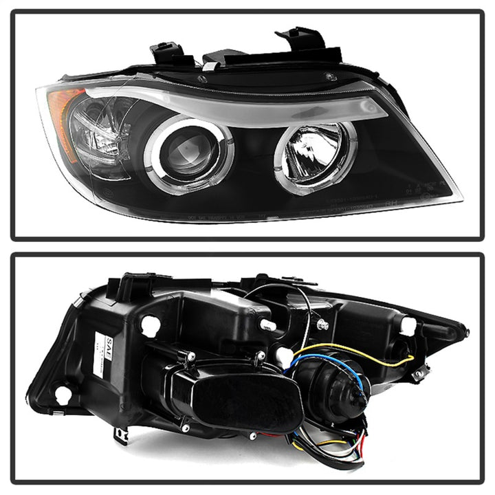Spyder BMW E90 3-Series 06-08 Projector LED Halo Amber Reflector Rplc Bulb Blk PRO-YD-BMWE9005-AM-BK - Bull Strap