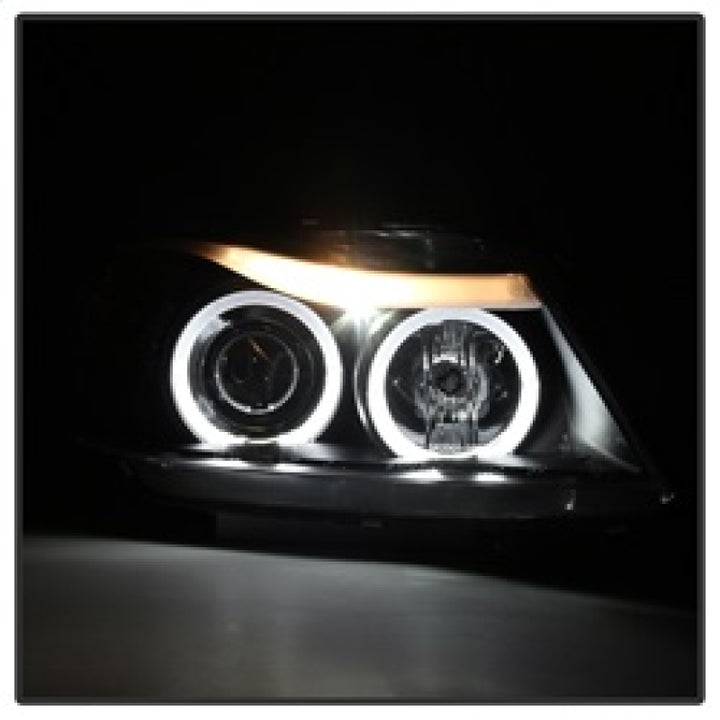 Spyder BMW E90 3-Series 06-08 Projector LED Halo Amber Reflector Rplc Bulb Blk PRO-YD-BMWE9005-AM-BK - Bull Strap