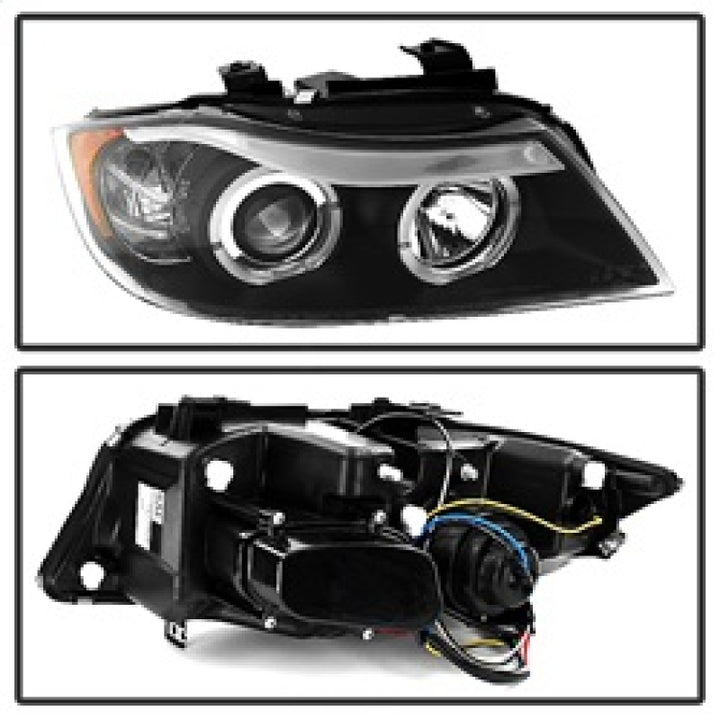 Spyder BMW E90 3-Series 06-08 Projector LED Halo Amber Reflector Rplc Bulb Blk PRO-YD-BMWE9005-AM-BK - Bull Strap