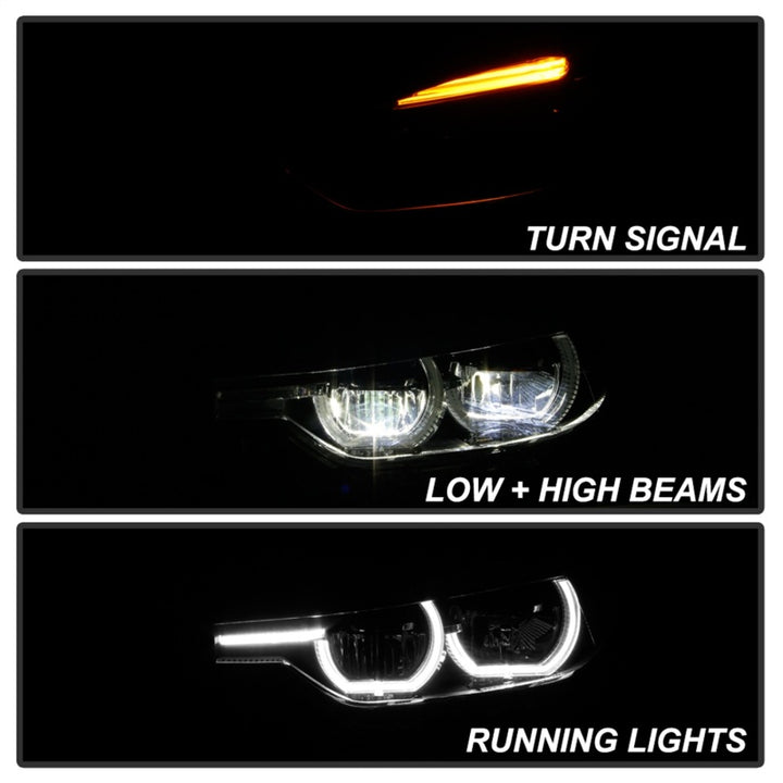 Spyder BMW F30 3 Series 4Dr LED Projector Headlights Chrome PRO-JH-BF3012H-4D-LED-C - Bull Strap
