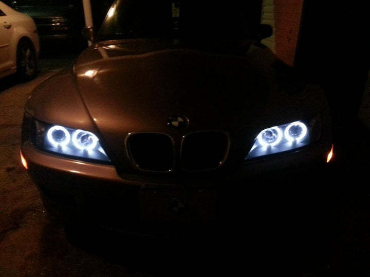 Spyder BMW Z3 96-02 Projector Headlights LED Halo Black High H1 Low H1 PRO-YD-BMWZ396-HL-BK - Bull Strap