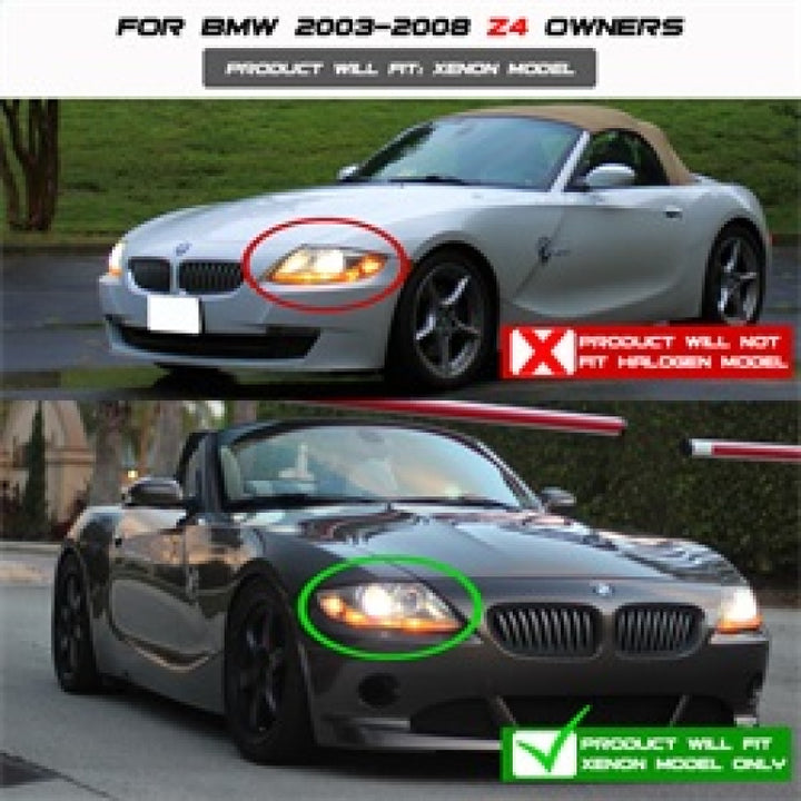Spyder BMW Z4 03-08 Projector Headlights Xenon/HID Model Only - LED Halo Black PRO-YD-BMWZ403-HID-BK - Bull Strap