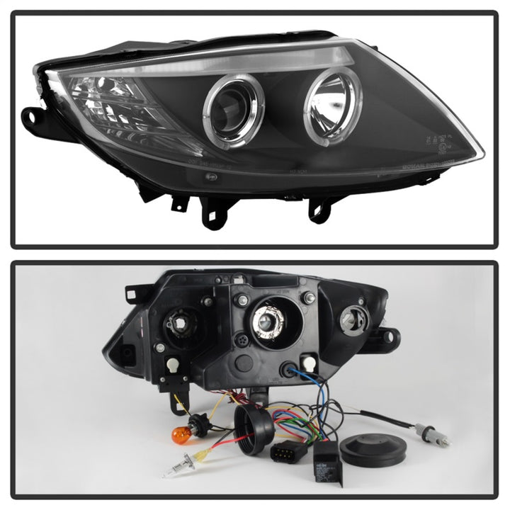 Spyder BMW Z4 03-08 Projector Headlights Xenon/HID Model Only - LED Halo Black PRO-YD-BMWZ403-HID-BK - Bull Strap