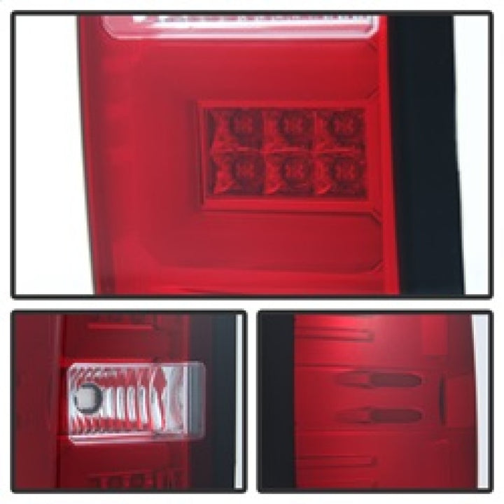 Spyder Chevy 1500 14-16 Light Bar LED Tail Lights Red Clear ALT-YD-CS14-LBLED-RC - Bull Strap