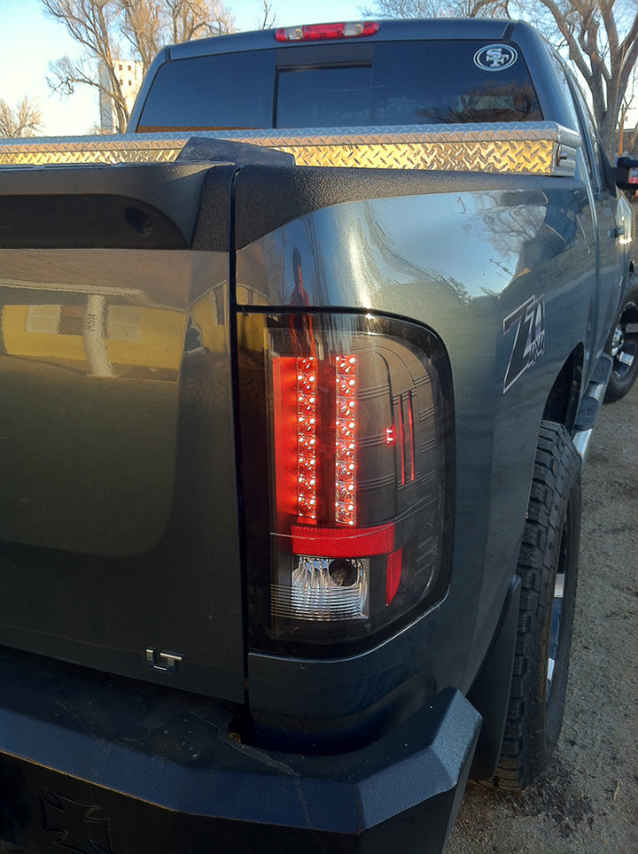 Spyder Chevy Silverado 07-13 LED Tail Lights Blk ALT-YD-CS07-LED-BK - Bull Strap