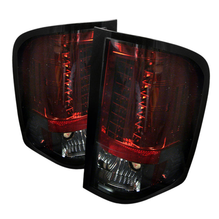 Spyder Chevy Silverado 07-13 LED Tail Lights Red Smoke ALT-YD-CS07-LED-RS - Bull Strap