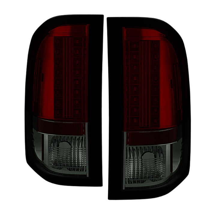 Spyder Chevy Silverado 07-13 LED Tail Lights Red Smoke ALT-YD-CS07-LED-RS - Bull Strap