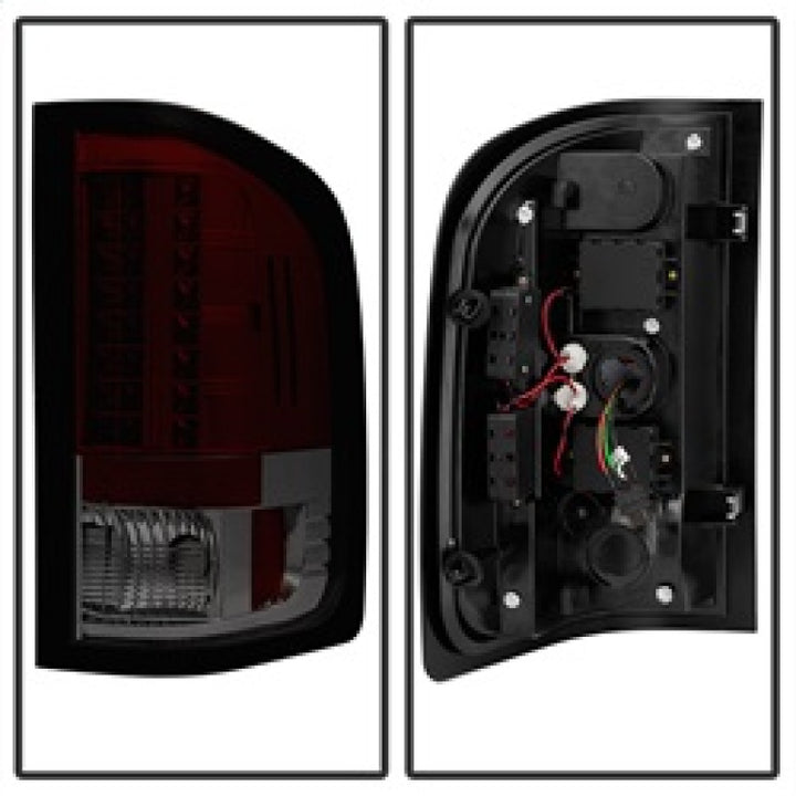 Spyder Chevy Silverado 07-13 LED Tail Lights Red Smoke ALT-YD-CS07-LED-RS - Bull Strap