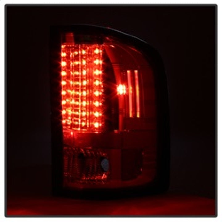 Spyder Chevy Silverado 07-13 LED Tail Lights Red Smoke ALT-YD-CS07-LED-RS - Bull Strap