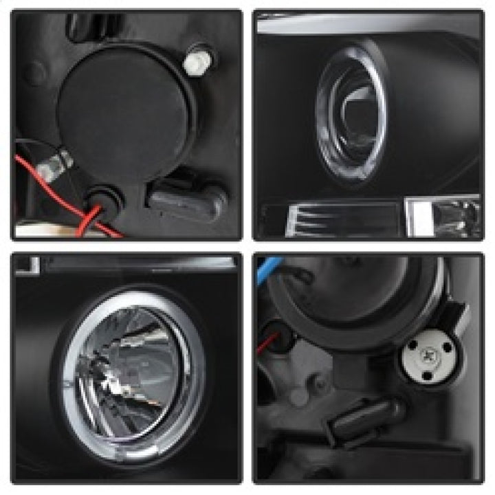 Spyder Chevy Silverado 1500 07-13 Projector Headlights LED Halo LED Blk PRO-YD-CS07-HL-BK - Bull Strap