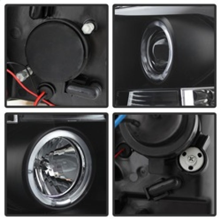 Spyder Chevy Silverado 1500 07-13 Projector Headlights LED Halo LED Blk PRO-YD-CS07-HL-BK - Bull Strap