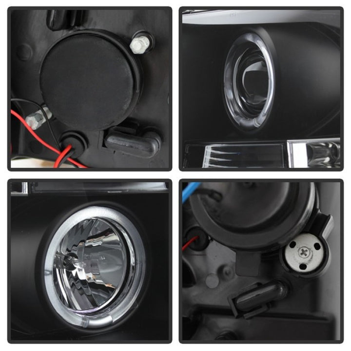 Spyder Chevy Silverado 1500 07-13 Projector Headlights LED Halo LED Blk PRO-YD-CS07-HL-BK - Bull Strap