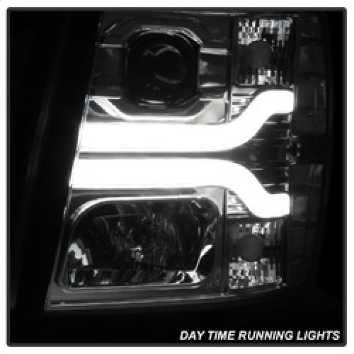 Spyder Chevy Silverado 1500 07-13 Version 3 Projector Headlights - Chrome PRO-YD-CS07V3-LBDRL-C - Bull Strap
