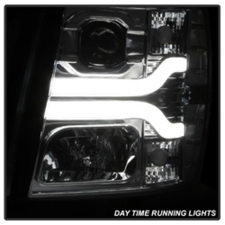 Spyder Chevy Silverado 1500 07-13 Version 3 Projector Headlights - Chrome PRO-YD-CS07V3-LBDRL-C - Bull Strap