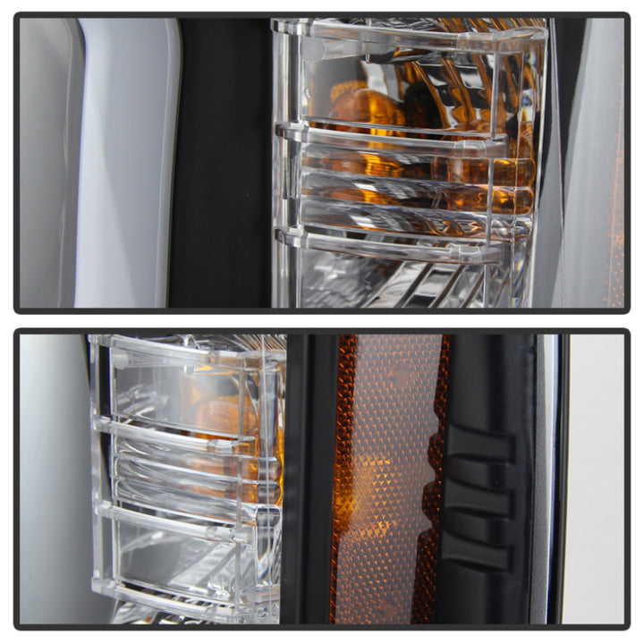 Spyder Chevy Silverado 1500 14-16 Projector Headlights Light Bar DRL Blk PRO-YD-CS14-LBDRL-BK - Bull Strap