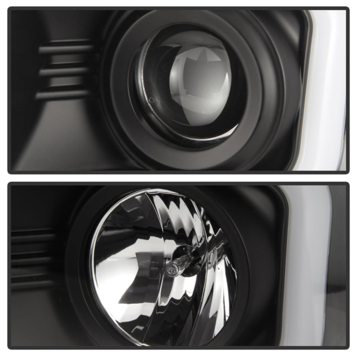 Spyder Chevy Silverado 1500 14-16 Projector Headlights Light Bar DRL Blk PRO-YD-CS14-LBDRL-BK - Bull Strap