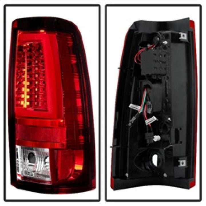 Spyder Chevy Silverado 1500/2500 03-06 Version 2 LED Tail Lights - Red Clear ALT-YD-CS03V2-LED-RC - Bull Strap