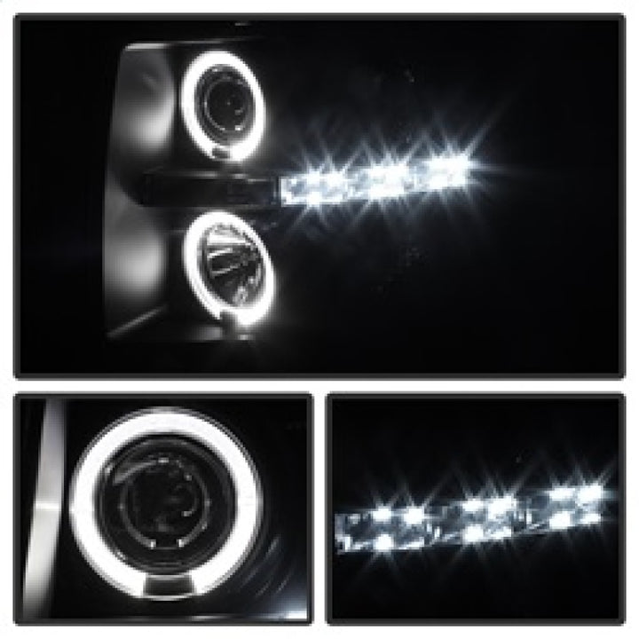 Spyder Chevy Silverado 1500/2500 07-13 Projector Headlights LED Halo LED Blk Smke PRO-YD-CS07-HL-BSM - Bull Strap