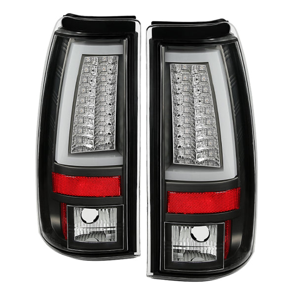 Spyder Chevy Silverado 1500/2500 99-02 Version 2 LED Tail Lights - Black ALT-YD-CS99V2-LED-BK - Bull Strap