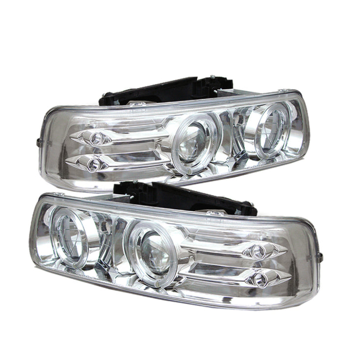 Spyder Chevy Silverado 1500/2500 99-02Projector Headlights LED Halo LED Chrome PRO-YD-CS99-HL-C - Bull Strap