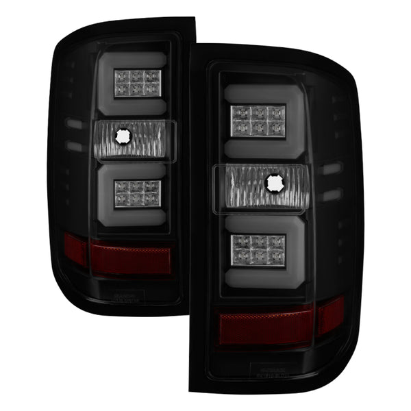 Spyder Chevy Silverado 16-17 Light Bar LED Tail Lights - Black Smoke ALT-YD-CS16-LED-BSM - Bull Strap