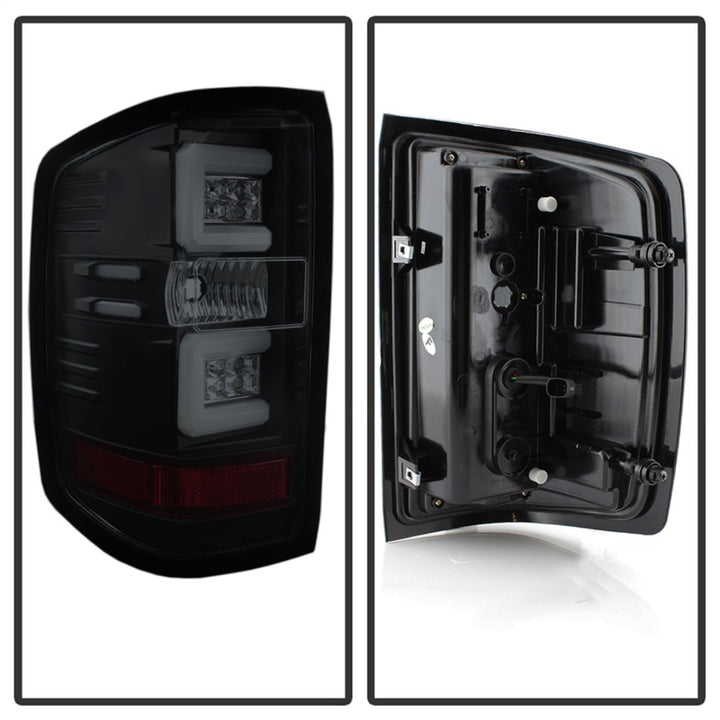 Spyder Chevy Silverado 16-17 Light Bar LED Tail Lights - Black Smoke ALT-YD-CS16-LED-BSM - Bull Strap