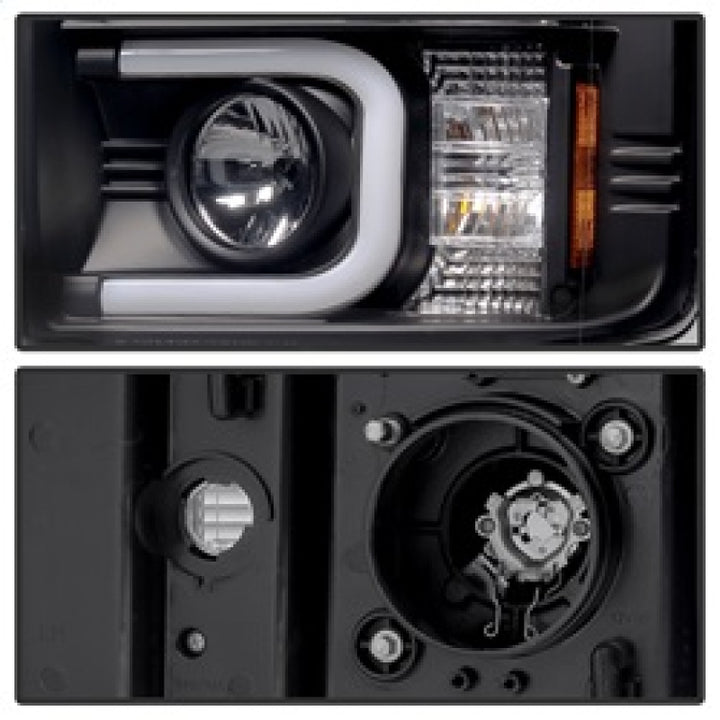 Spyder Chevy Silverado 2014-16 2500 HD Projector Headlights Light Bar DRL Blk PRO-YD-CSHD14-LBDRL-BK - Bull Strap