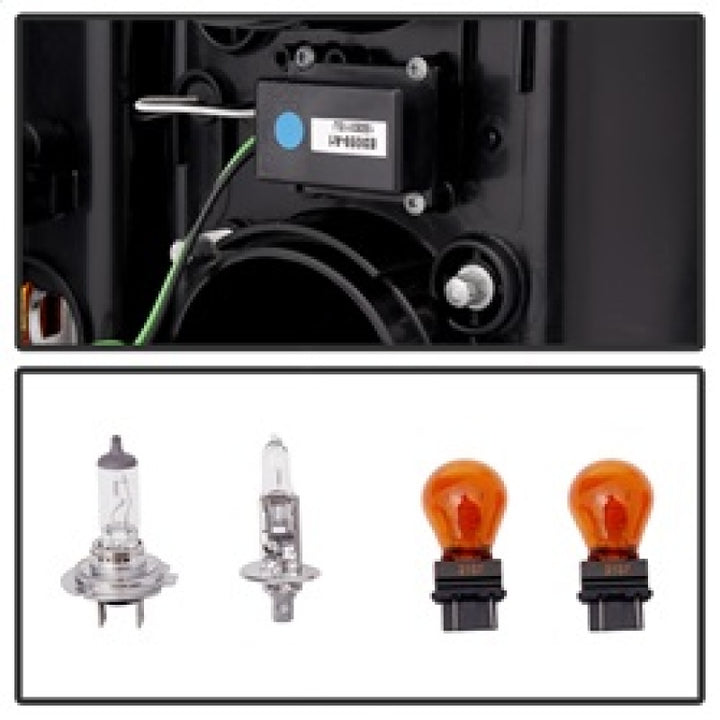 Spyder Chevy Silverado 2014-16 2500 HD Projector Headlights Light Bar DRL Blk PRO-YD-CSHD14-LBDRL-BK - Bull Strap