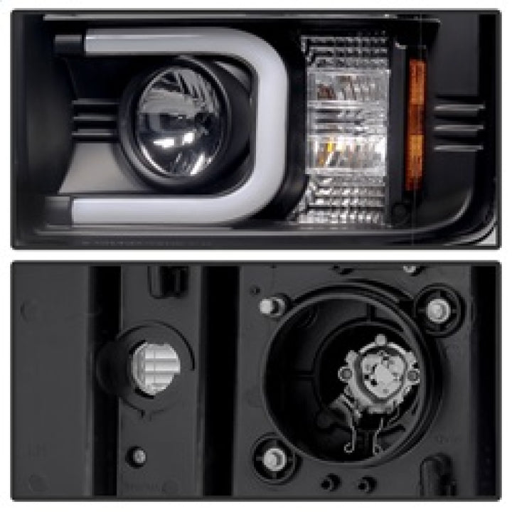 Spyder Chevy Silverado 2014-16 2500 HD Projector Headlights Light Bar DRL Blk PRO-YD-CSHD14-LBDRL-BK - Bull Strap