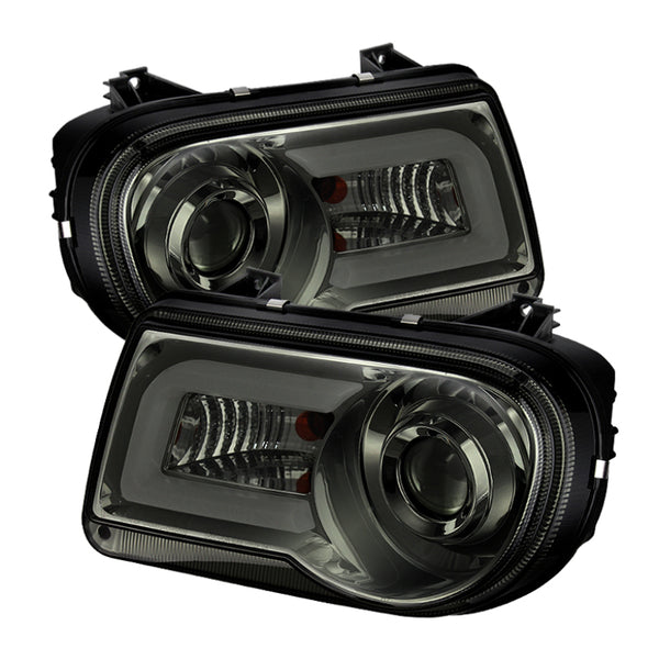 Spyder Chrysler 300C 05-10 Projector Headlights LED DRL Smoke High/Low H7 PRO-YD-C300C-DRL-SM - Bull Strap