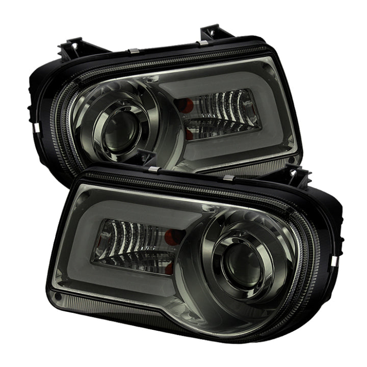 Spyder Chrysler 300C 05-10 Projector Headlights LED DRL Smoke High/Low H7 PRO-YD-C300C-DRL-SM - Bull Strap