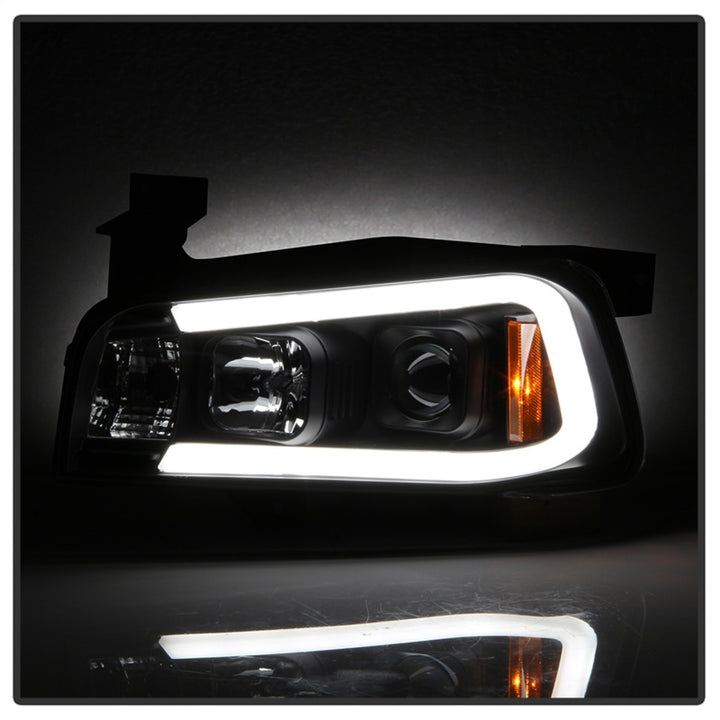 Spyder Dodge Charger 06-10 Projector Headlights - LED Light Bar - Black PRO-YD-DCH05V2-LB-BK - Bull Strap