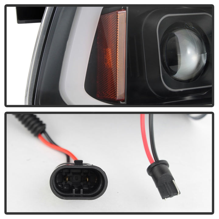 Spyder Dodge Charger 06-10 Projector Headlights - LED Light Bar - Black PRO-YD-DCH05V2-LB-BK - Bull Strap