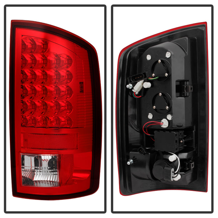 Spyder Dodge Ram 07-08 1500/Ram 07-09 2500/3500 LED Tail Lights Red Clear ALT-YD-DRAM06-LED-RC - Bull Strap