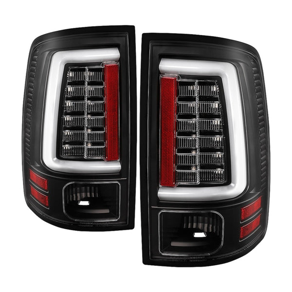 Spyder Dodge Ram 09-18 LED Tail Lights - All Black ALT-YD-DRAM09V2-LED-BKV2 (Incandescent Only) - Bull Strap