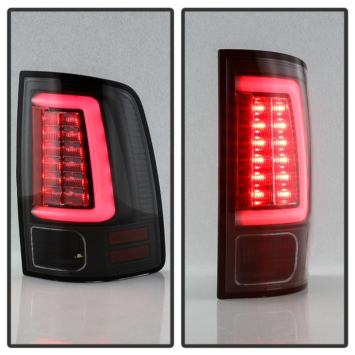 Spyder Dodge Ram 09-18 LED Tail Lights - All Black ALT-YD-DRAM09V2-LED-BKV2 (Incandescent Only) - Bull Strap