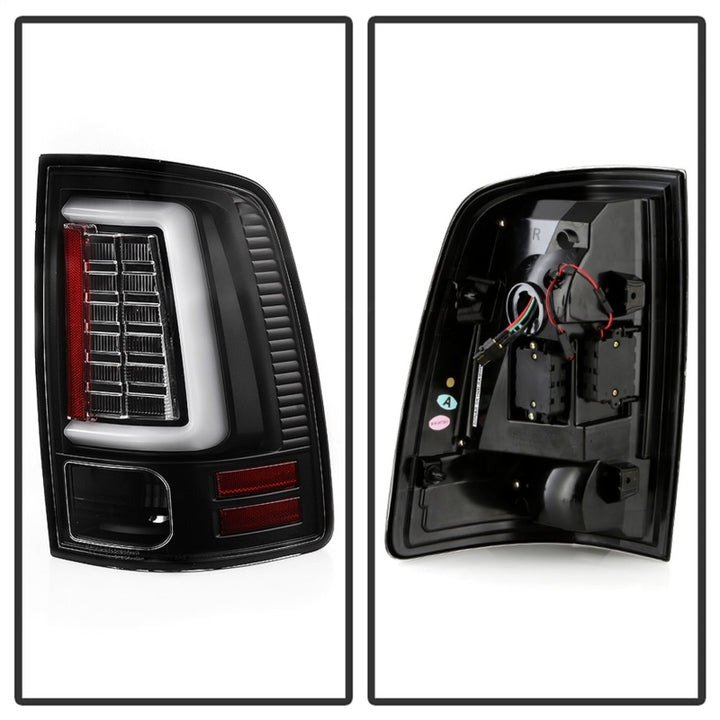 Spyder Dodge Ram 09-18 LED Tail Lights - All Black ALT-YD-DRAM09V2-LED-BKV2 (Incandescent Only) - Bull Strap