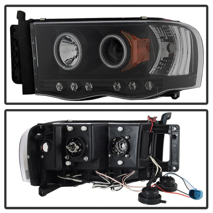 Spyder Dodge Ram 1500 02-05 03-05 Projector Headlights CCFL Halo LED Blk PRO-YD-DR02-CCFL-BK - Bull Strap