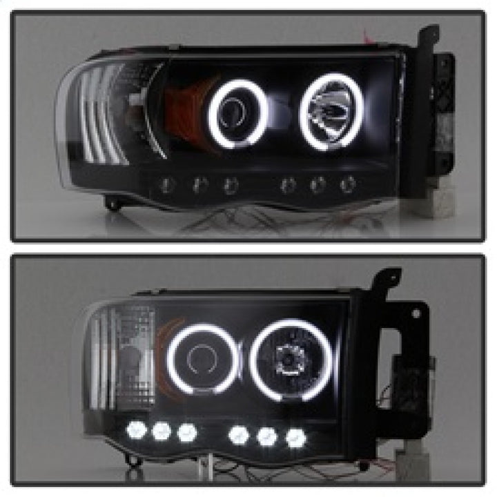 Spyder Dodge Ram 1500 02-05 03-05 Projector Headlights CCFL Halo LED Blk PRO-YD-DR02-CCFL-BK - Bull Strap