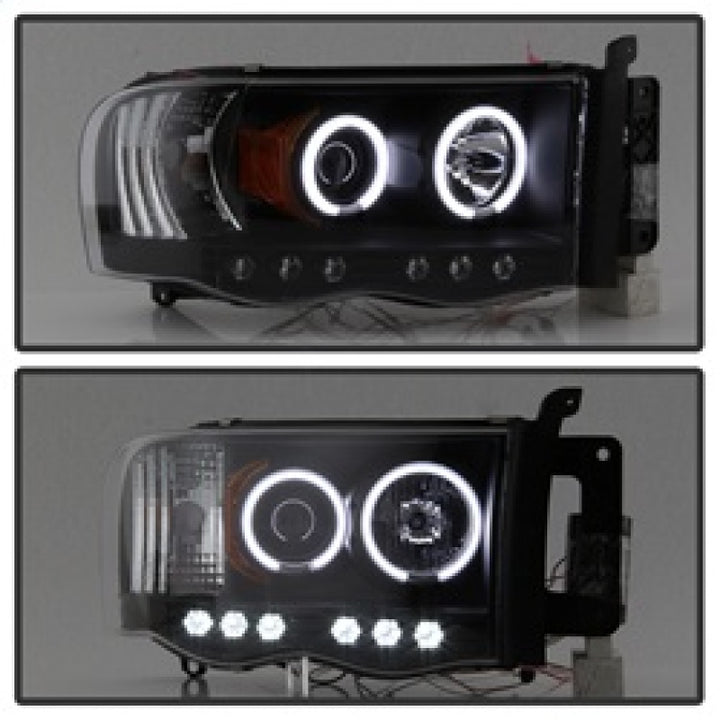 Spyder Dodge Ram 1500 02-05 03-05 Projector Headlights CCFL Halo LED Blk PRO-YD-DR02-CCFL-BK - Bull Strap