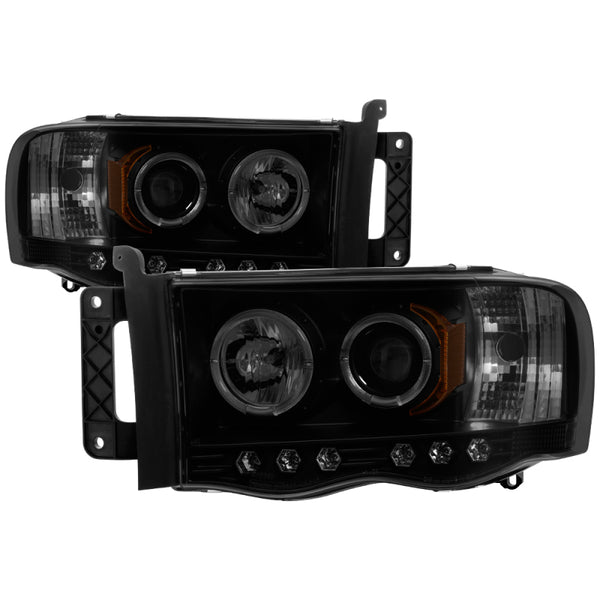 Spyder Dodge Ram 1500 02-05 03-05 Projector Headlights LED Halo LED Blk Smke PRO-YD-DR02-HL-BSM - Bull Strap