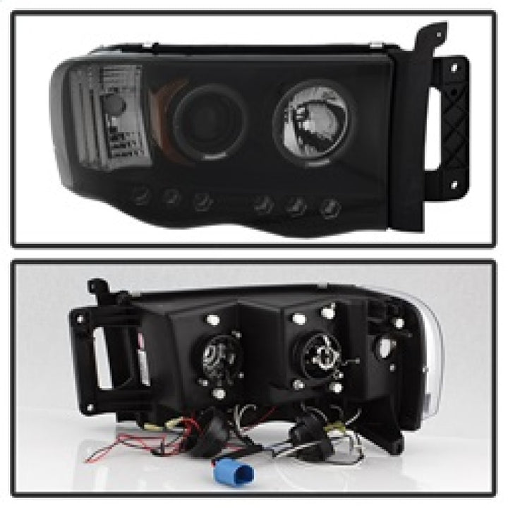 Spyder Dodge Ram 1500 02-05 03-05 Projector Headlights LED Halo LED Blk Smke PRO-YD-DR02-HL-BSM - Bull Strap