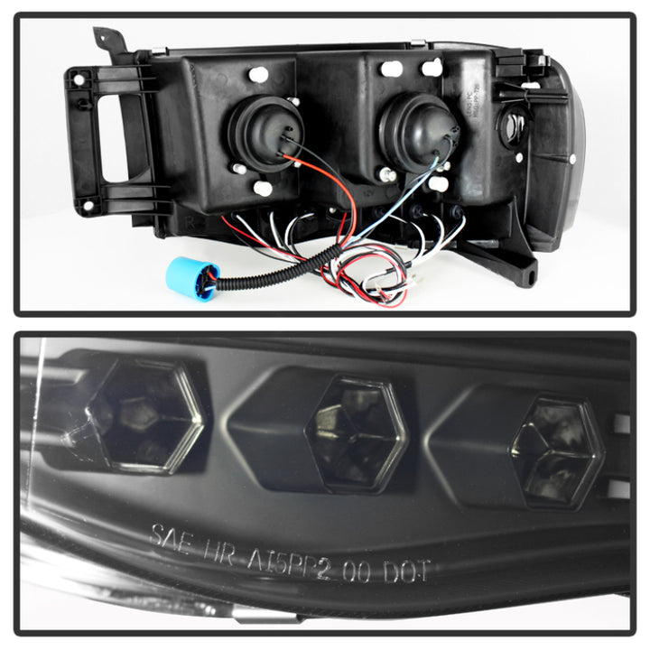 Spyder Dodge Ram 1500 02-05 03-05 Projector Headlights LED Halo LED Blk Smke PRO-YD-DR02-HL-BSM - Bull Strap